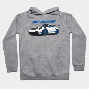 Car 911 gt3 rs white blue Hoodie